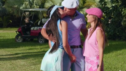 Public Threesome On The Golf Course 2